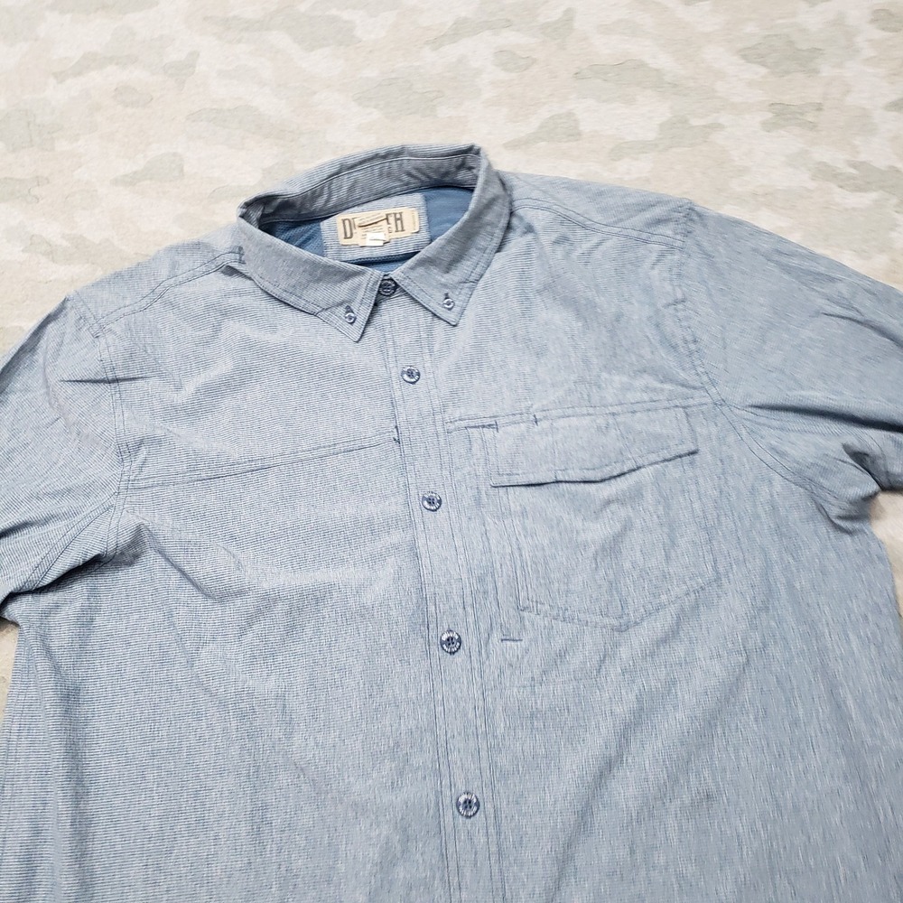 Duluth Trading Co Shirt Mens XL Blue Pockets Long Sleeve Button-Up - Picture 3 of 9